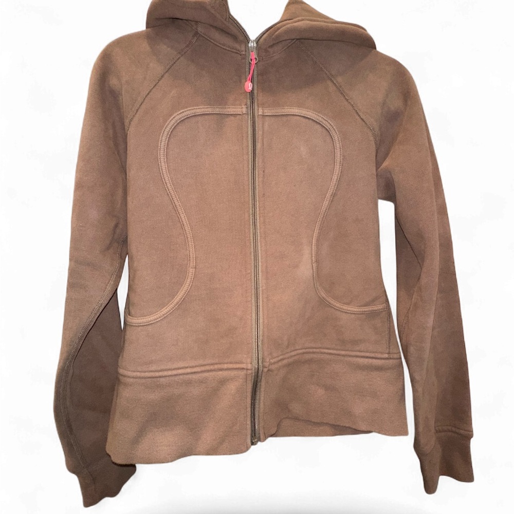 lululemon athletica Brown Zip-Up Hooded Jacket